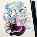 0岁画一个小姐姐